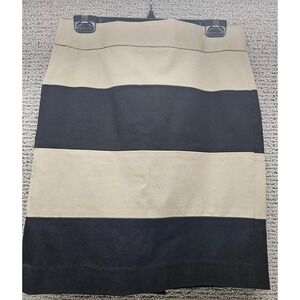 Banana Republic Womens Size 4 Pencil Skirt 1/4 Zipper Black Brown Cotton